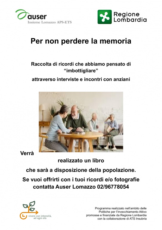 Per non perdere la memoria-raccolta di ricordi e fotografie